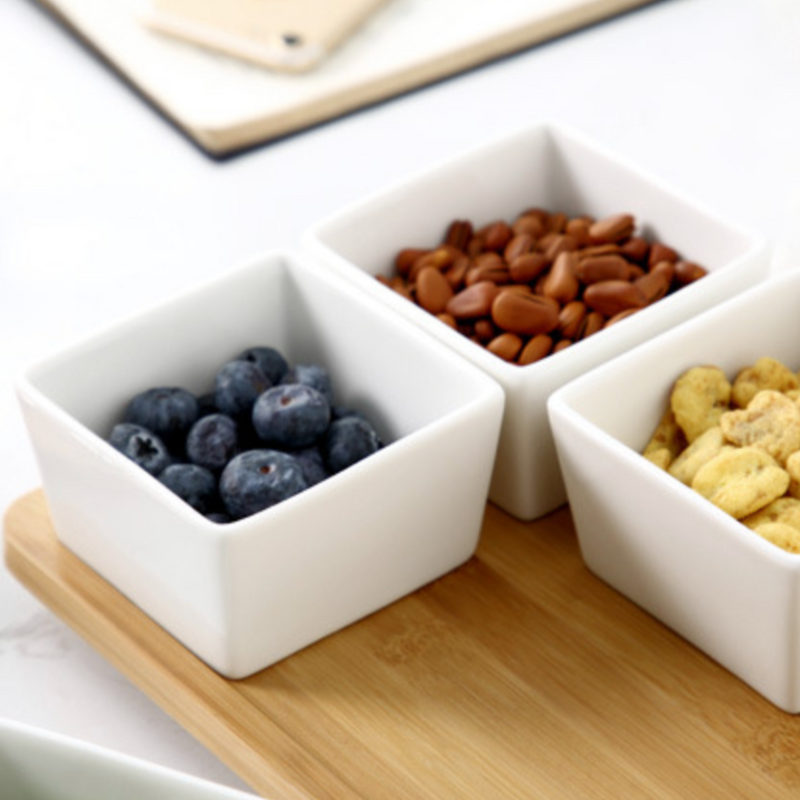 Bowl Set With Tray - Bowls, serving bowls, snack serving bowls, section bowls, fancy serving bowls, small serving bowls | Bowls for dining table & home decor