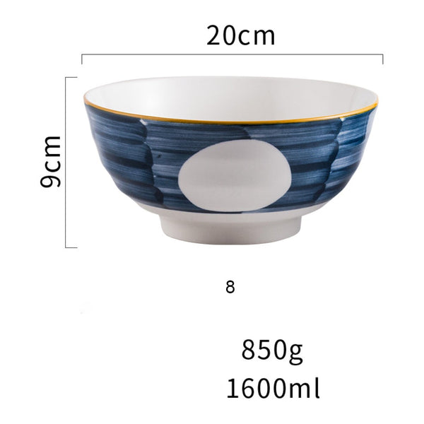 Ceramic Serving Bowls Nitori 1600 ml - Bowl, ceramic bowl, serving bowls, ramen bowl, noodle bowl, salad bowls, bowl for snacks, large serving bowl | Bowls for dining table & home decor