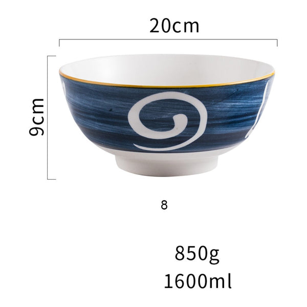Ceramic Serving Bowls Nitori 1600 ml - Bowl, ceramic bowl, serving bowls, ramen bowl, noodle bowl, salad bowls, bowl for snacks, large serving bowl | Bowls for dining table & home decor