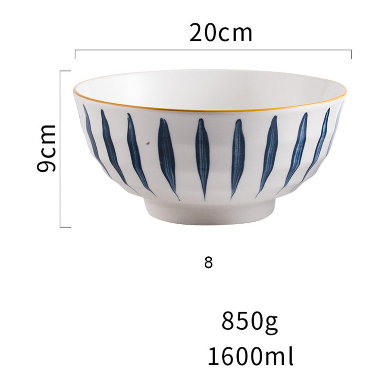 Ceramic Serving Bowls Nitori 1600 ml - Bowl, ceramic bowl, serving bowls, ramen bowl, noodle bowl, salad bowls, bowl for snacks, large serving bowl | Bowls for dining table & home decor