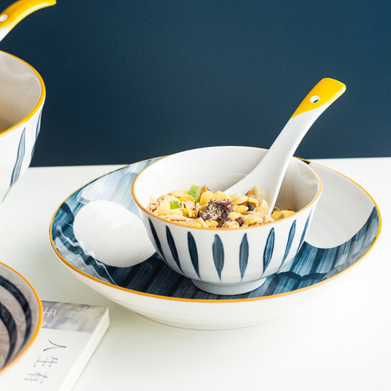 Ceramic Bowls Nitori 680 ml - Bowl, ceramic bowl, serving bowls, ramen bowl, noodle bowl, salad bowls, bowl for snacks, large serving bowl | Bowls for dining table & home decor