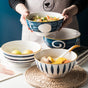 Ceramic Serving Bowls Nitori 1600 ml - Bowl, ceramic bowl, serving bowls, ramen bowl, noodle bowl, salad bowls, bowl for snacks, large serving bowl | Bowls for dining table & home decor