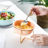 Ceramic Bowl With Metal Stand Peach 800 ml - Bowl, ceramic bowl, serving bowls, noodle bowl, salad bowls, bowl for snacks, snack bowl sets | Bowls for dining table & home decor