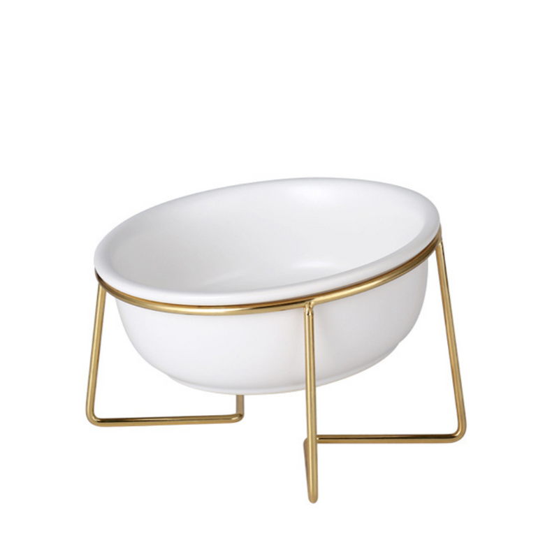Ceramic Bowl With Metal Stand White 800 ml - Bowl, ceramic bowl, serving bowls, noodle bowl, salad bowls, bowl for snacks, snack bowl sets | Bowls for dining table & home decor
