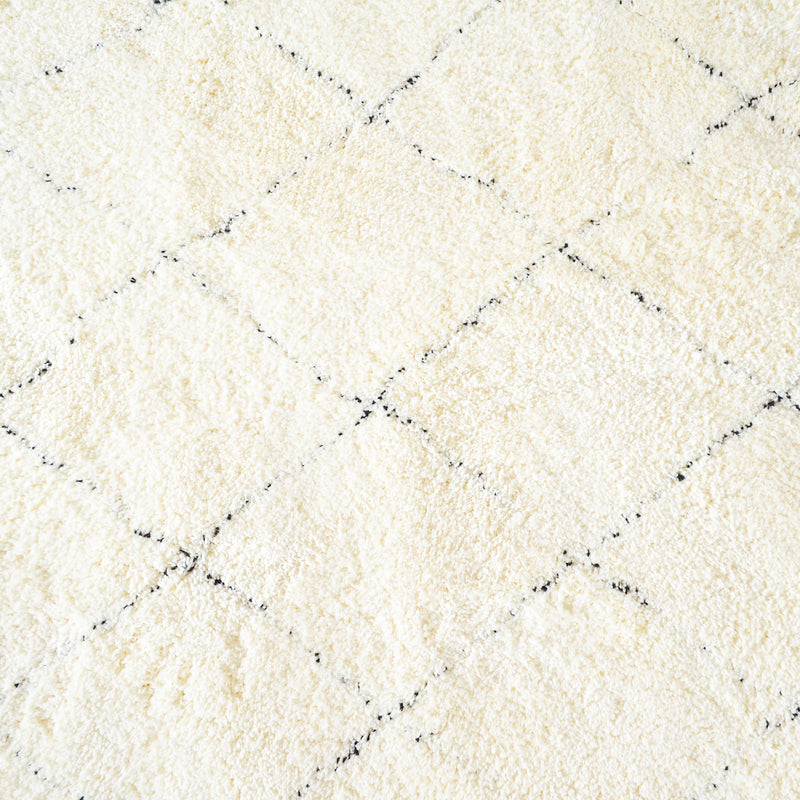 BRAD criss cross fringe rug (M) - Off-White