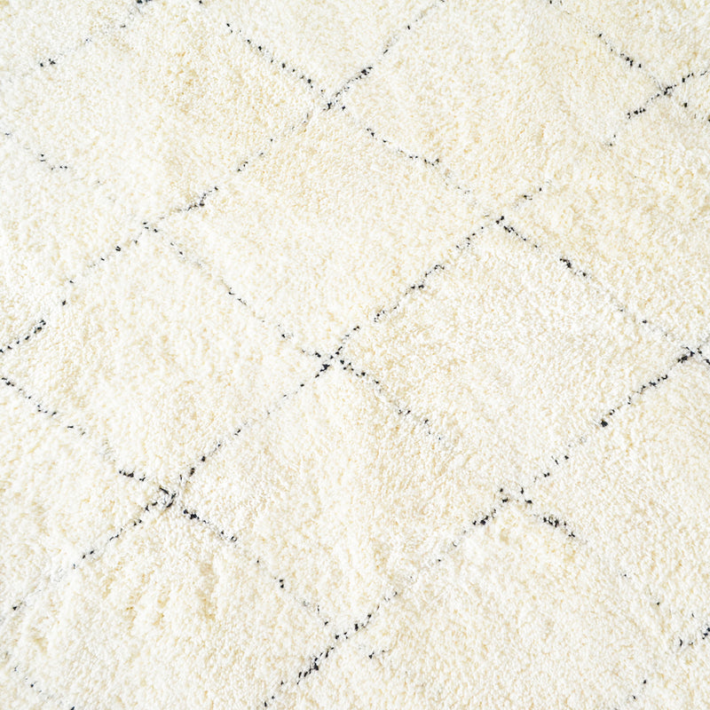 BRAD criss cross fringe rug (S) - Off-White