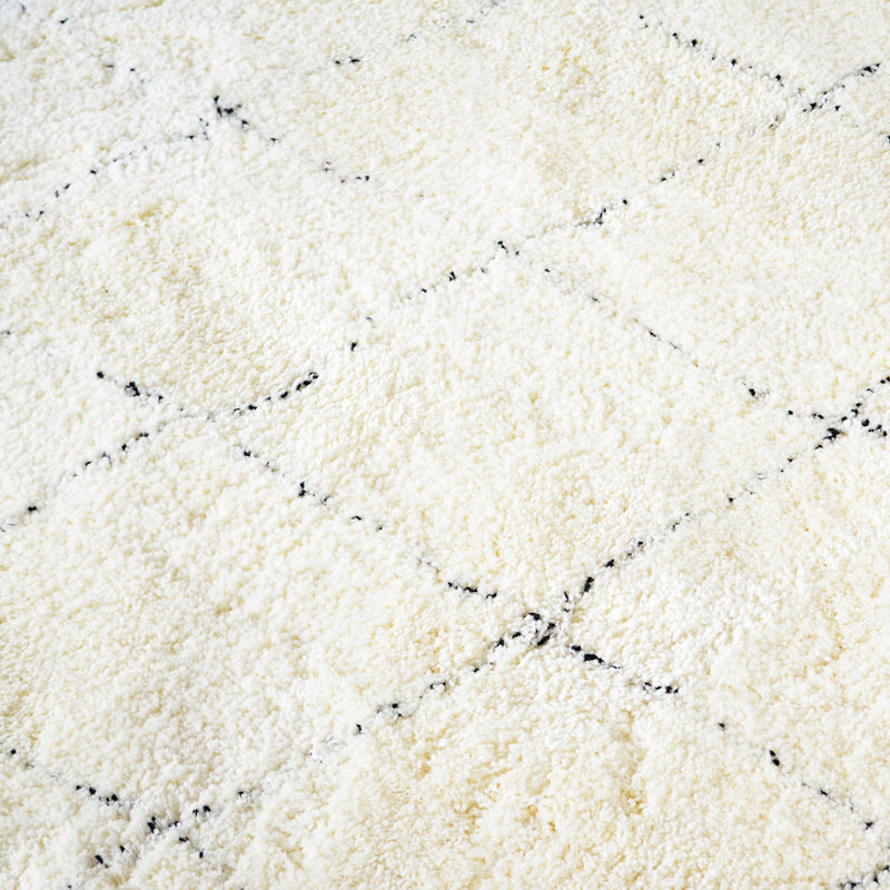 BRAD criss cross fringe rug (S) - Off-White