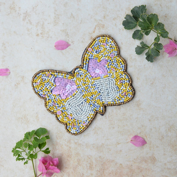 BEADS Butterfly Coaster - Lavender White (Set of 2)