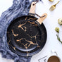 Black Marble Snack Plate - Ceramic platter, serving platter, fruit platter | Plates for dining table & home decor