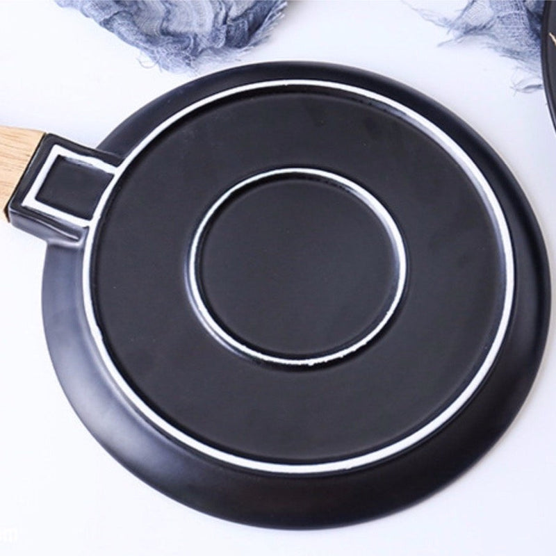 Black Marble Snack Plate - Ceramic platter, serving platter, fruit platter | Plates for dining table & home decor
