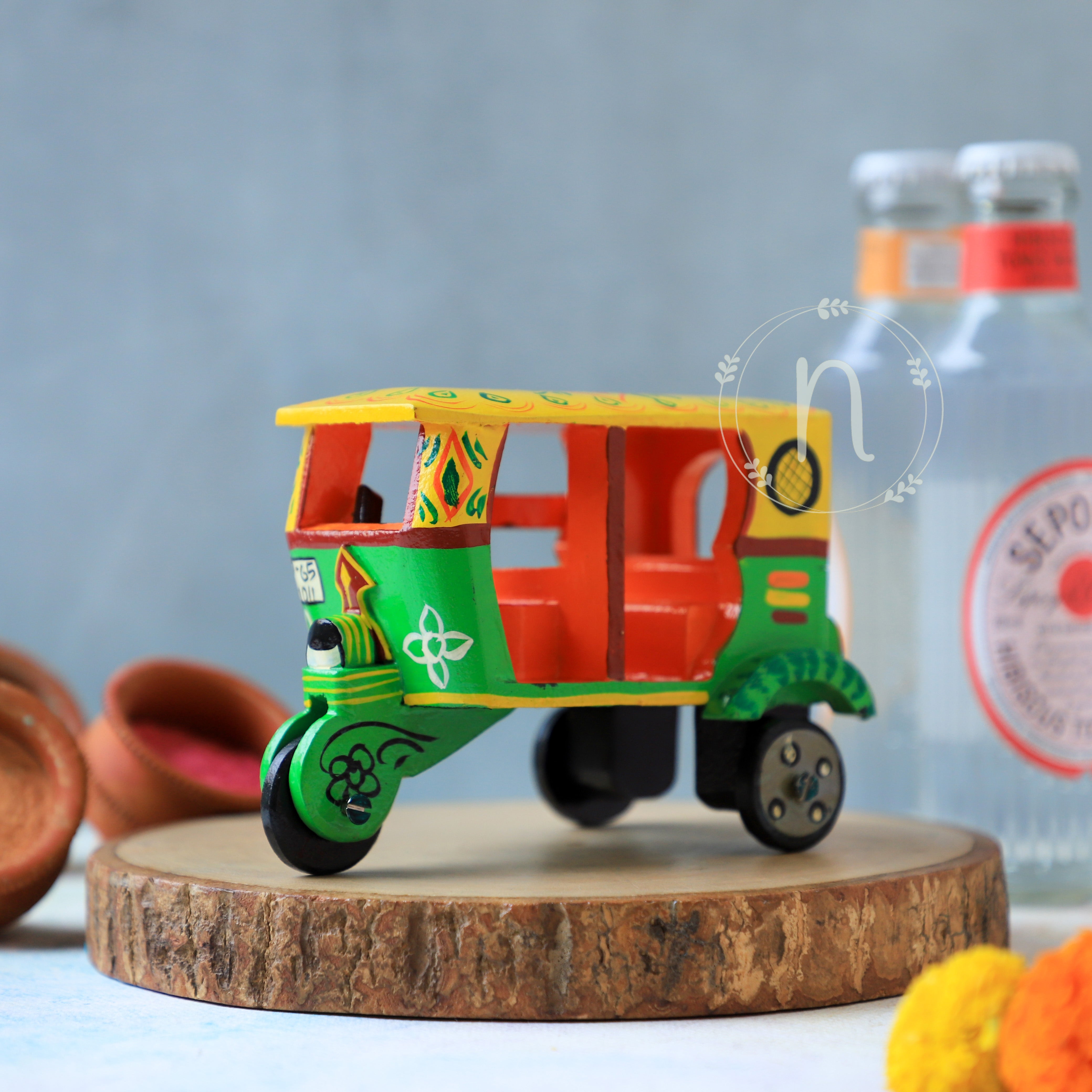 Wooden Auto Rickshaw