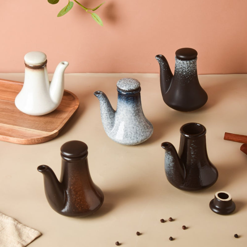 Galaxy Stone Pottery Soy Pot Black 150ml - Kitchen Tool