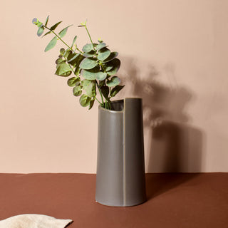 Grey Tall Abstract Vase