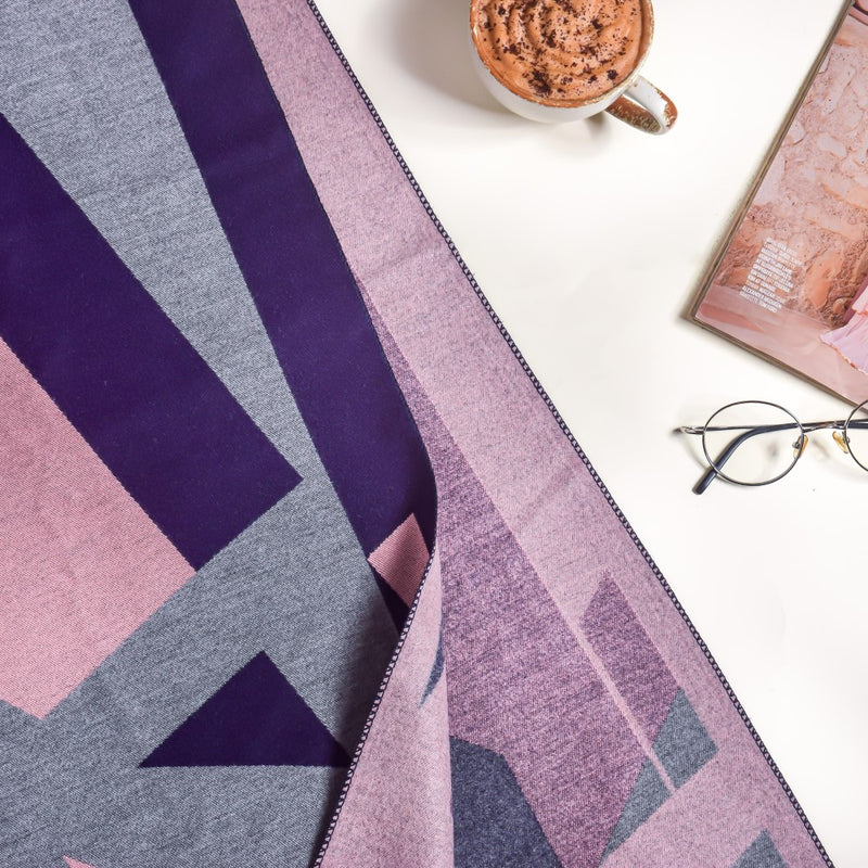 Cashmere Craft Geometric Pattern Long Scarf