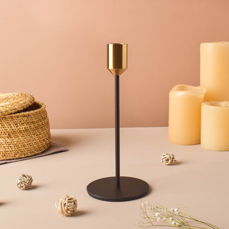Glossy Black Candle Stand Large - Candle stand | Home decor