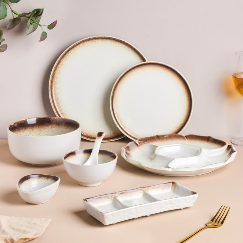 Cavern Clay Leaf 34 Piece Dinner Set For 6