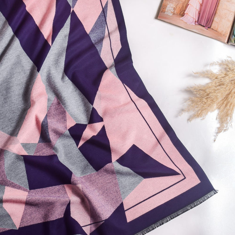 Cashmere Craft Geometric Pattern Long Scarf