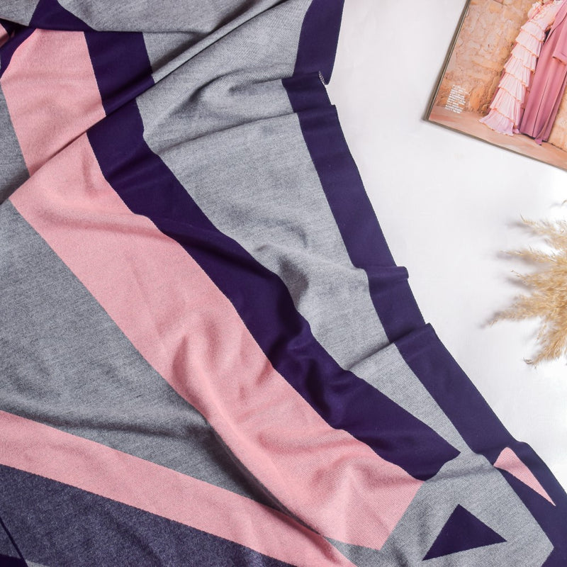 Cashmere Craft Geometric Pattern Long Scarf