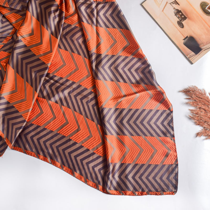 Chevron Silk Neck Scarf For Women