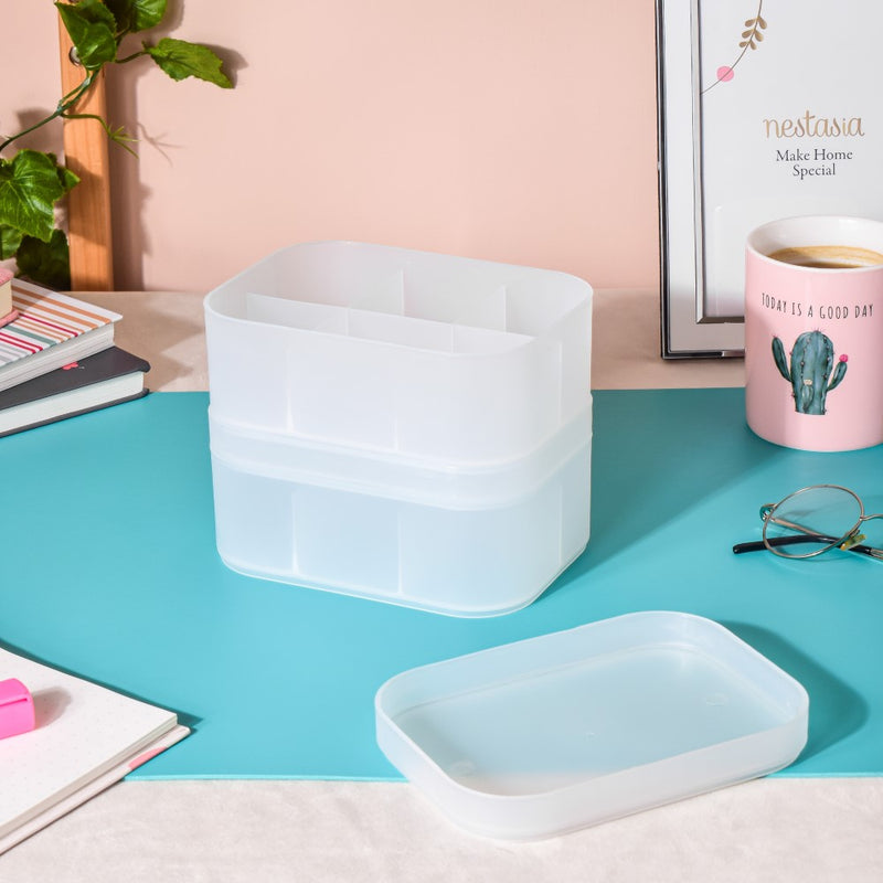 Multi-Compartment Storage Box Set Of 2