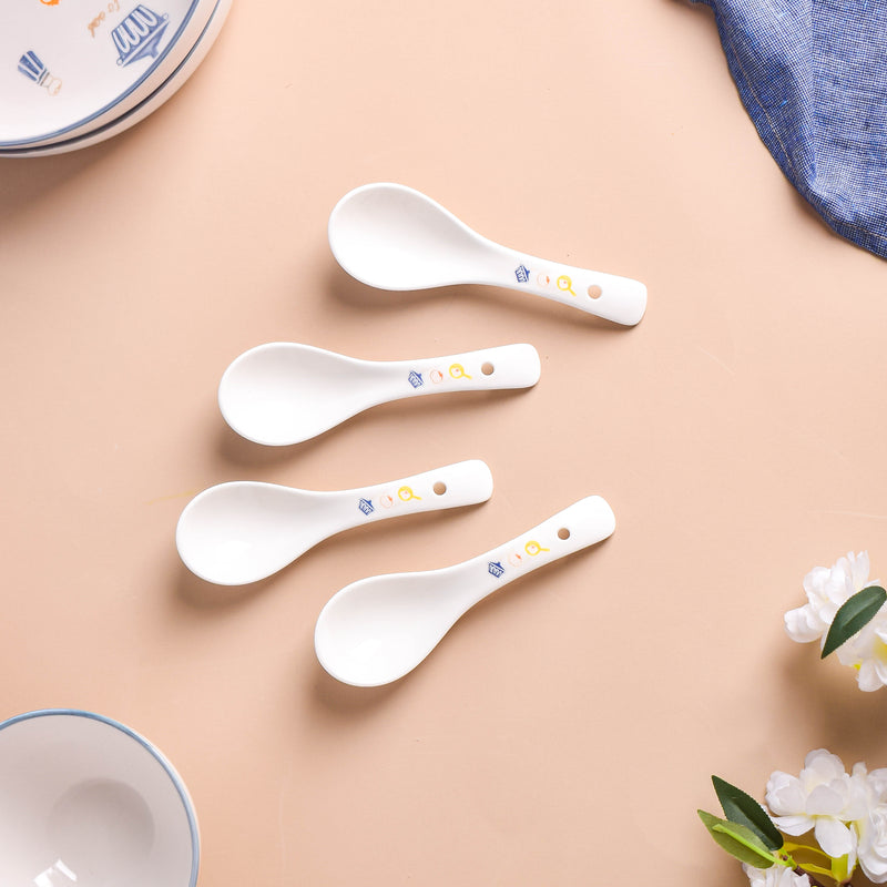 Patterned Soup Bowl Set For 4