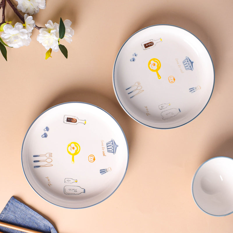 Patterned Soup Bowl Set For 4