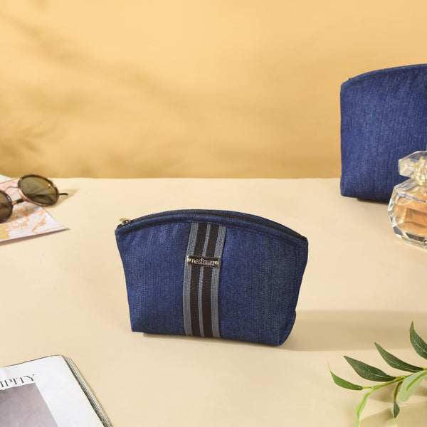 Denim Vanity Bag Set Of 3