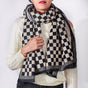 Chequered Designer Black & White Scarf