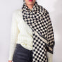 Chequered Designer Black & White Scarf