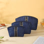 Denim Vanity Bag Set Of 3