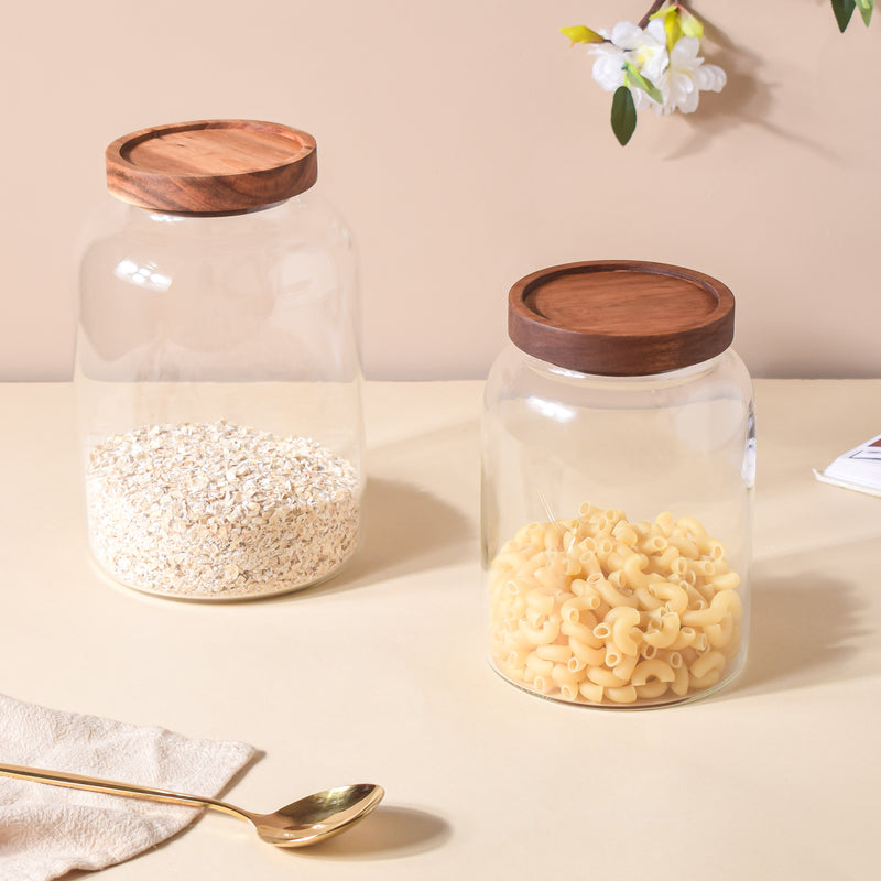 Clear Glass Jar With Lid Large - Jar