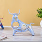 Bull Sculpture Resin Blue 8 Inch - Showpiece | Home decor item | Room decoration item