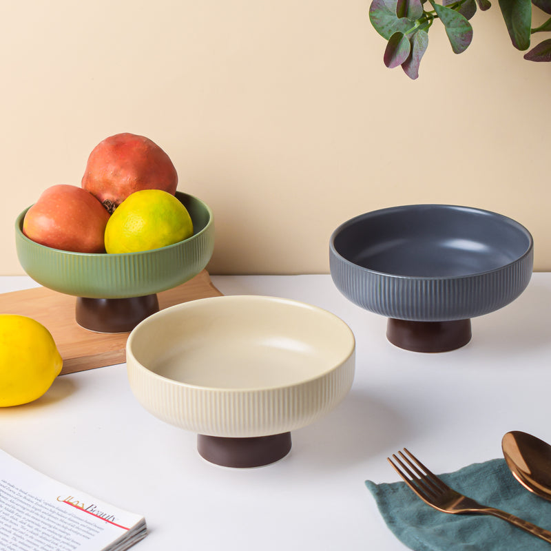 Fern Green Fruit Bowl Small - Bowl, ceramic bowl, serving bowls, bowl for snacks, large serving bowl | Bowls for dining table & home decor