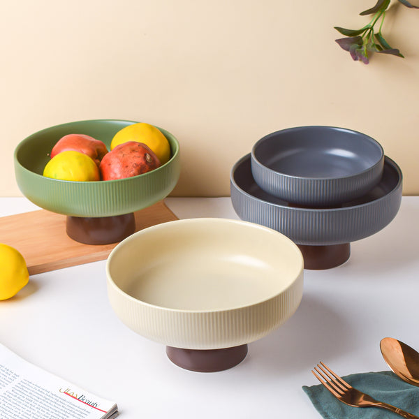 Fern Green Fruit Bowl Large - Bowl, ceramic bowl, serving bowls, bowl for snacks, large serving bowl | Bowls for dining table & home decor
