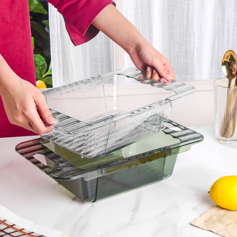 Expandable Strainer Basket Green 18 Inch - Kitchen Tool