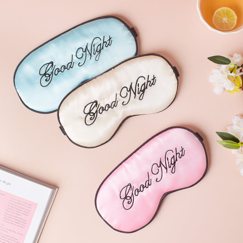 Good Night Sleep Satin Eye Mask Pink