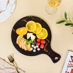 Marble Round Serving Platter Black - Ceramic platter, serving platter, fruit platter | Plates for dining table & home decor