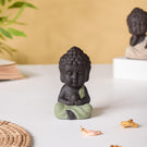 Meditating Monk Clay Showpiece Small Sage Green