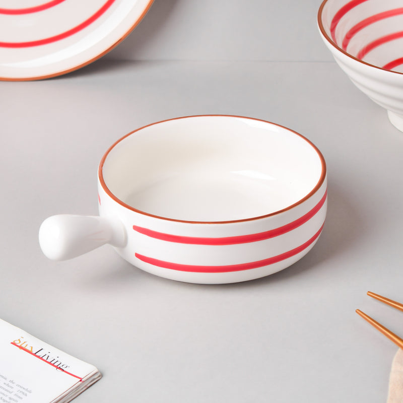Spiral Red 22 Piece Dinner Set For 6