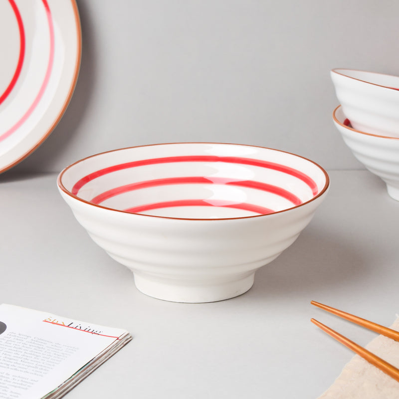 Spiral Red 22 Piece Dinner Set For 6