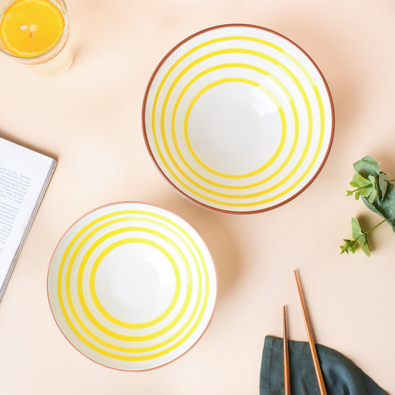 Spiral Yellow 22 Piece Dinner Set For 6