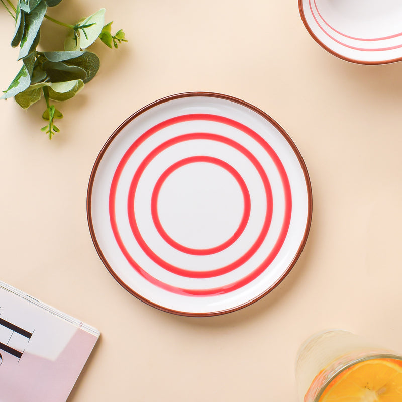 Spiral Red And Blue 22 Piece Dinner Set For 6
