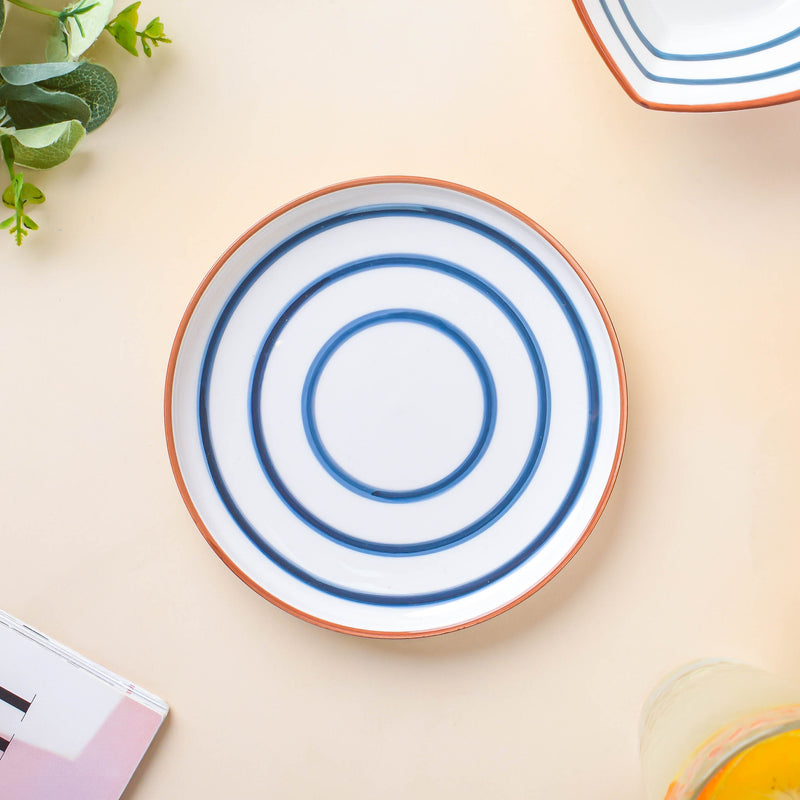 Spiral Red And Blue 22 Piece Dinner Set For 6