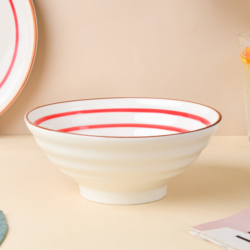 Spiral Red And Blue 22 Piece Dinner Set For 6