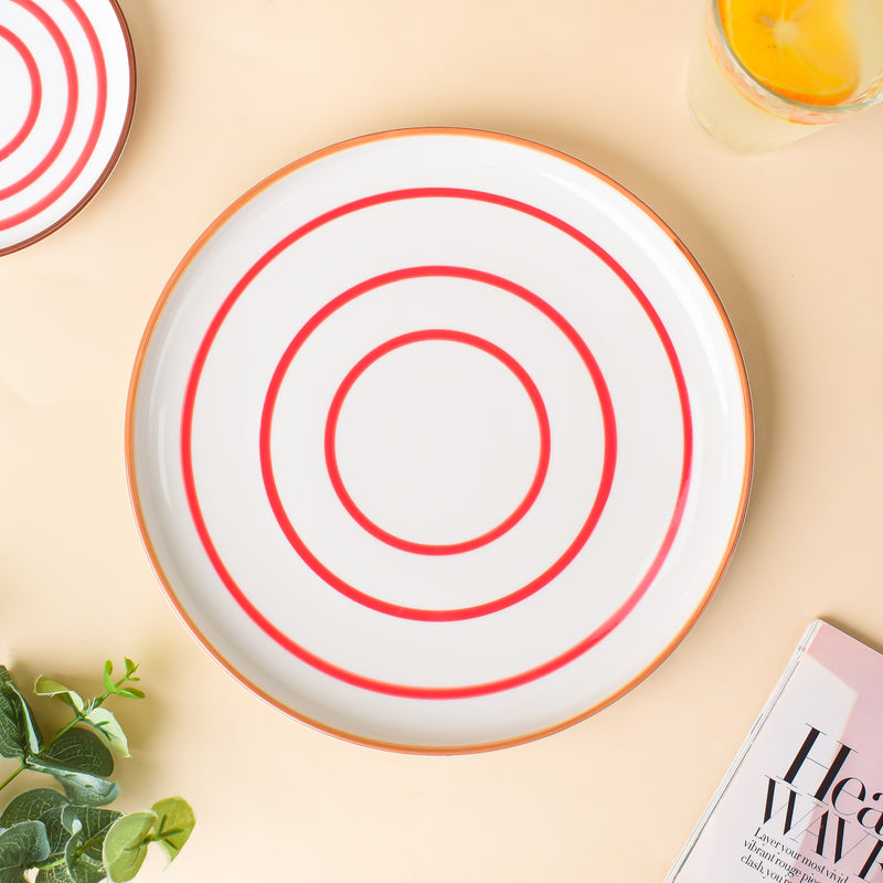 Spiral Red And Blue 22 Piece Dinner Set For 6