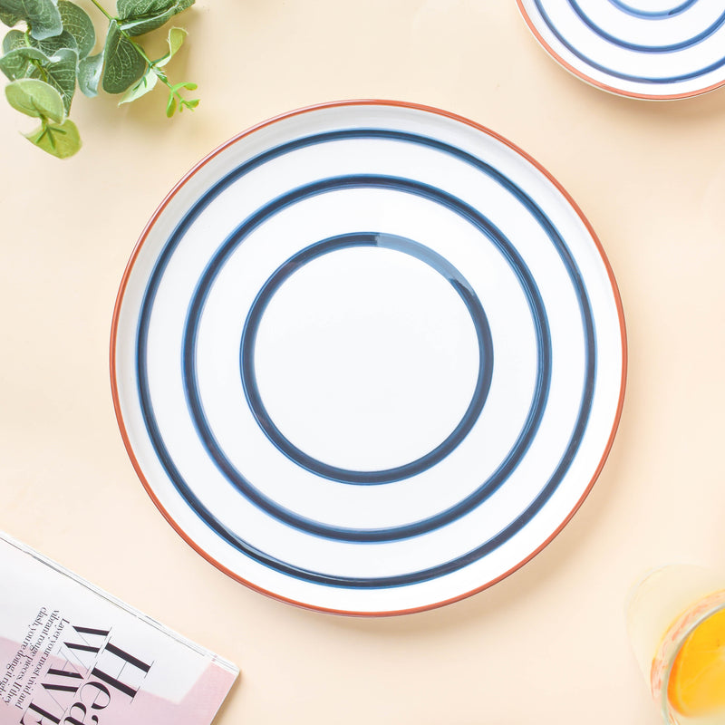 Spiral Red And Blue 22 Piece Dinner Set For 6
