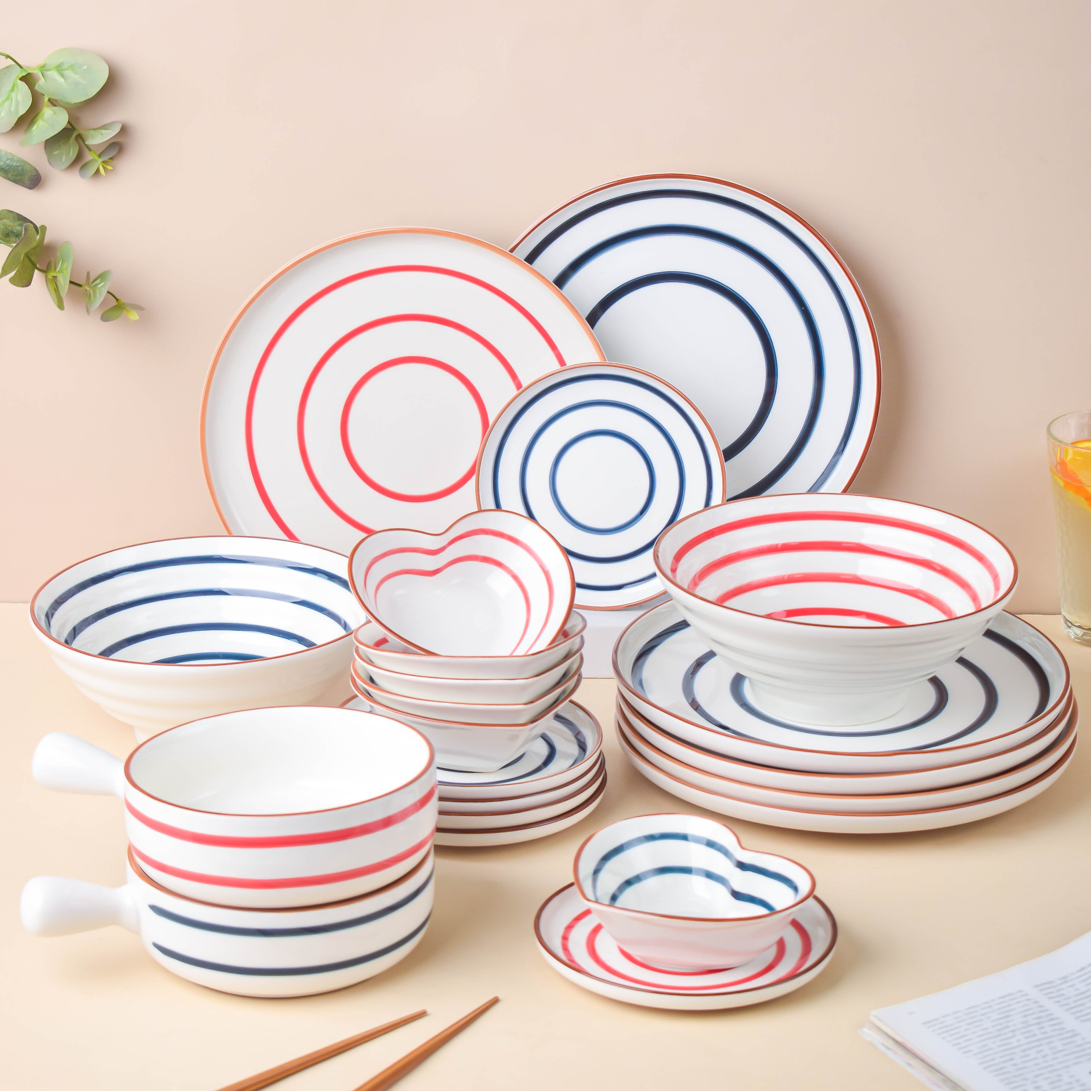 Brasserie Blue-Banded Porcelain Dinnerware Collection + Place