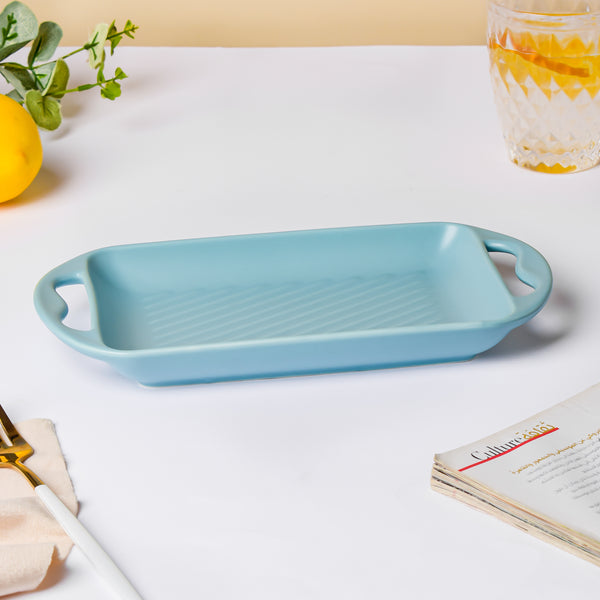 Baking Tray With Handle Blue - Baking Tray