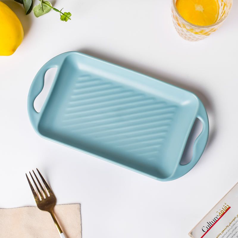 Baking Tray With Handle Blue - Baking Tray