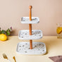 Terrazzo 3 Tier Cake Stand White And Black